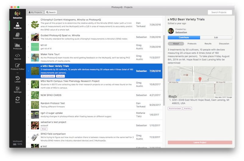 PhotosynQ Desktop App Desktop app